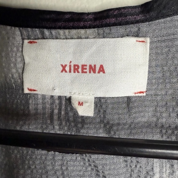 Xirena Prisca Silk Top Long Sleeve Ruched Size Medium Ikat Black Glam - Picture 3 of 6